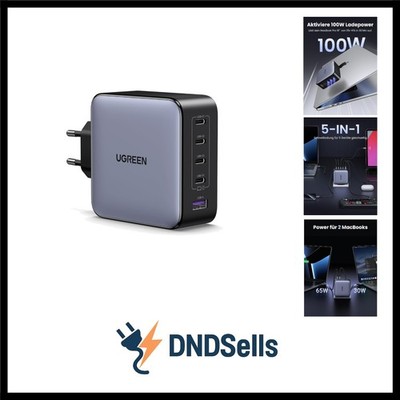 Nexode USB C Ladegerät 100W 5-Port GaN Netzteil Mehrfach PD Charger Multiport...