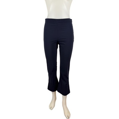 Katharina Hovman Navy Blue Cropped Flare Stretch Pants Size 6 Made in Europe
