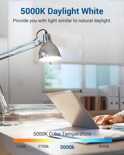 DEWENWILS 4 Pack A19 Dimmable LED Light Bulbs 800LM 5000K Daylight Light Bulb... - Picture 3 of 7