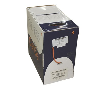 1000ft CAT6E Bulk Network Cable UTP/CMR 550MHz Unshielded Solid  Orange