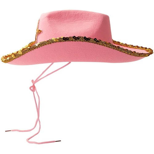 4 Pack Kids Pink Sparkly Western Cowboy Hats w/ Star for Cowgirls, Costume Party - Picture 6 of 8