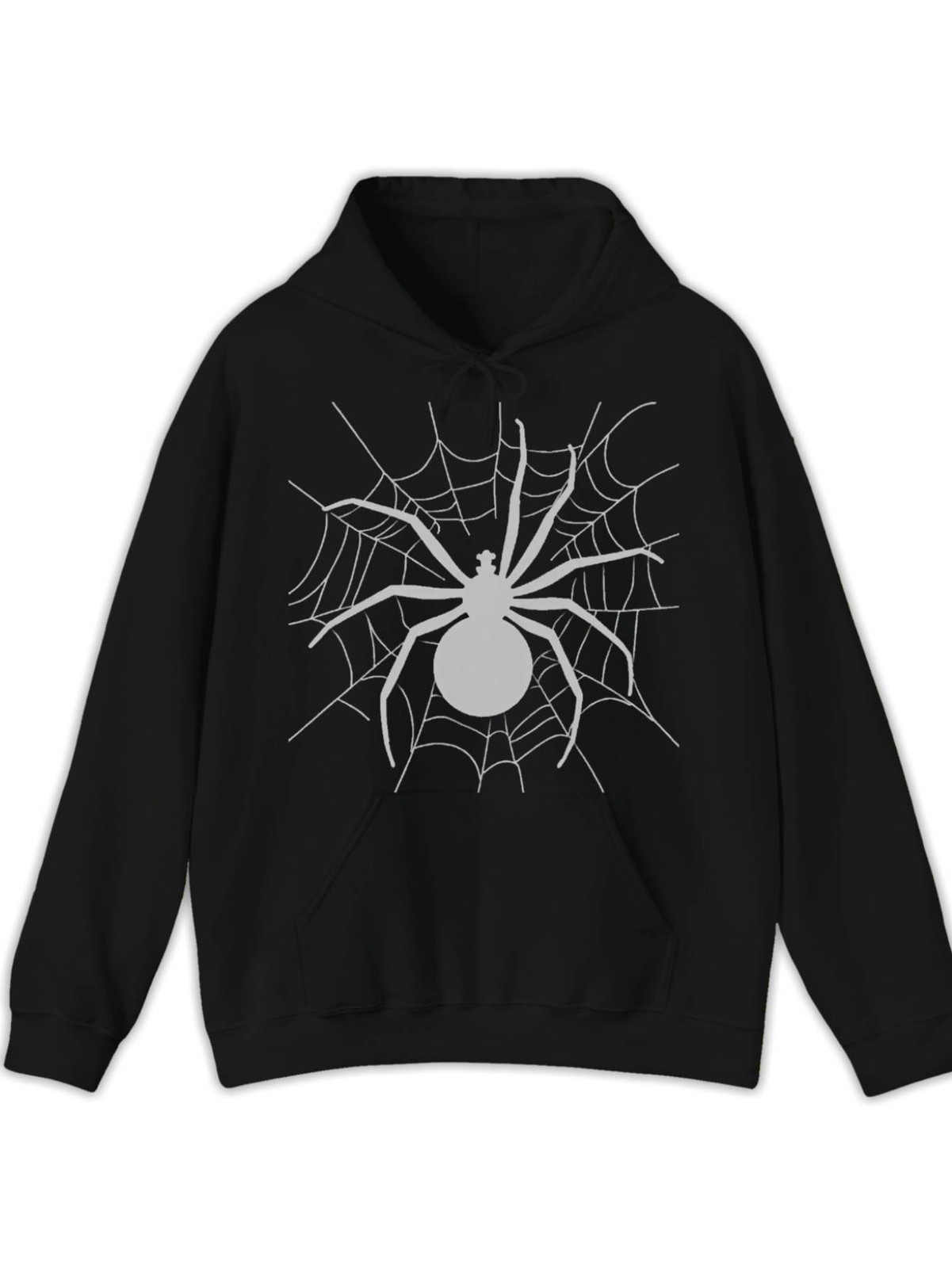 Men's & Women's Black Spider Web & Spider (Character) Graphic Hoodie -Hooded Sw