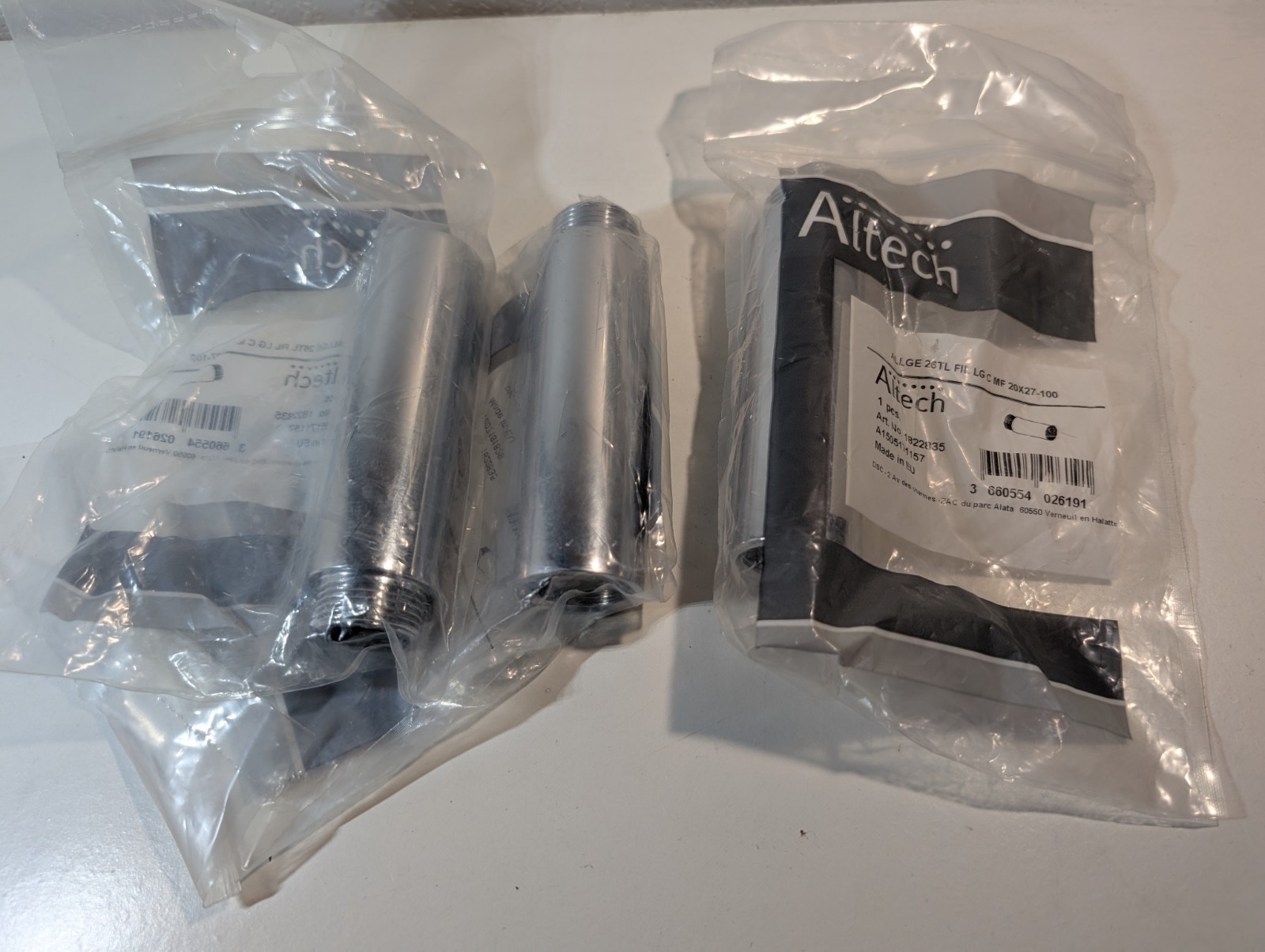 Allonge chromée Altech en laiton robuste 100mm 20x27 anti-corrosion