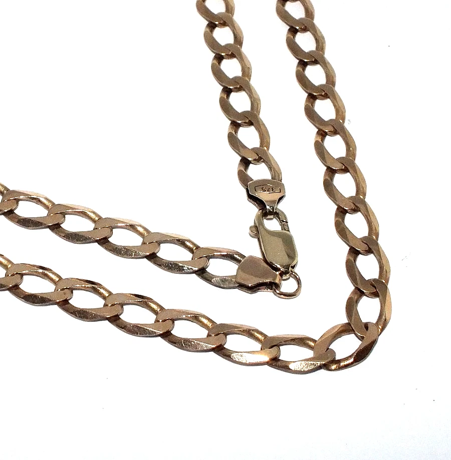 Cadena Clásica De Enlace Curb De Oro Amarillo De 9 Quilates Para Hombres - Imagen 4 de 4