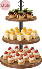 3 Tier Cupcake Stand,Cupcake Stand Dessert Table Display Set,Wood Cupcake Tower