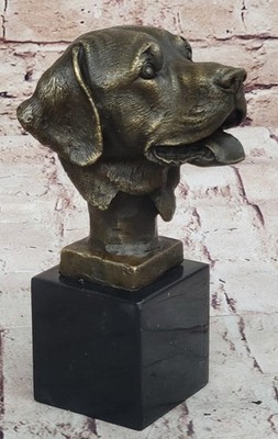 100% BRONZE STATUE HUNTING DOG RETRIEVER LABRADOR Hochdetaillierte Skulptur