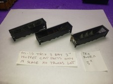 AS IS PARTS LOT OF 3" Trix 3 Bay Hopper N Scale Trains . NO TRUCKS SEE PICS 3pc
