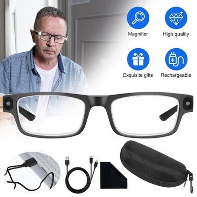 300% Lupenbrille mit LED Licht Vergrößerungsbrille Lupen Lesen Nähen Schwarz DE