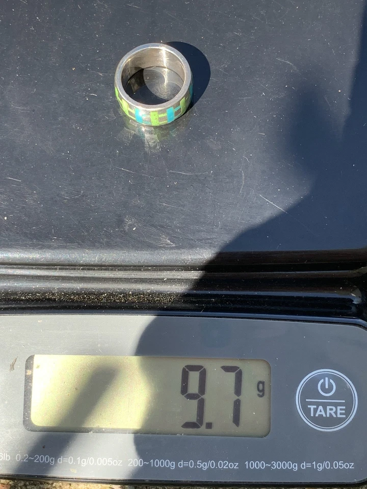 Catálogo Sundance Banda Plata de Ley 925 Incrustaciones Turquesa Talla 7 Firmada Foto 4 de 4