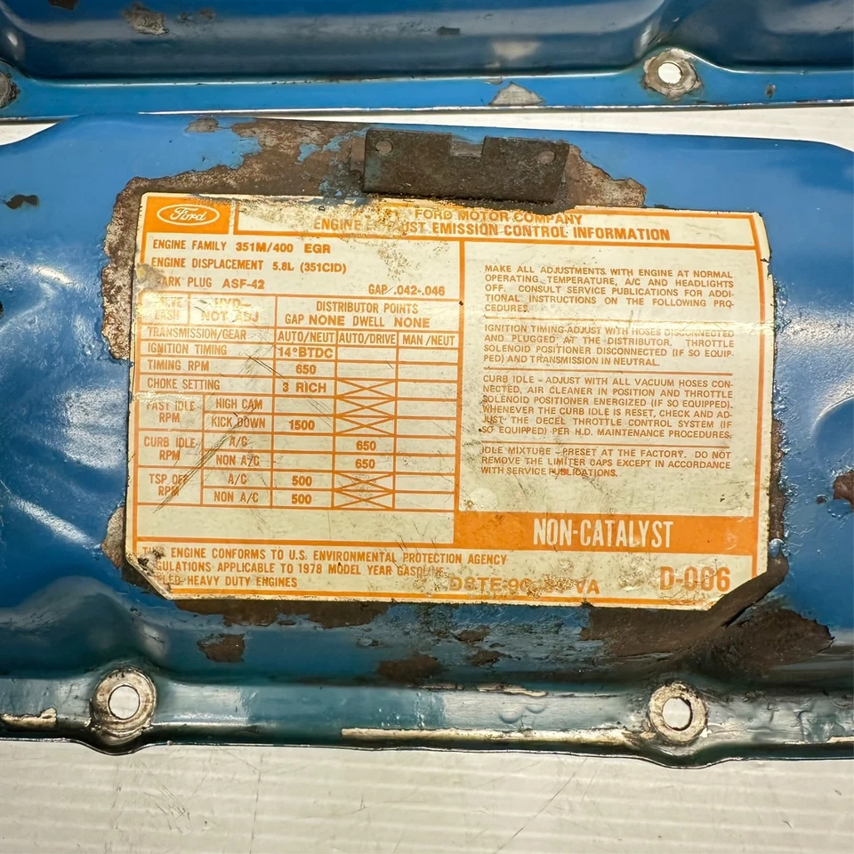 1970s FORD 351M 400 Valve Cover Pair OEM Ford Oval Script Logo Foto 2 de 4