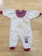 Vintage Oshkosh B  Gosh Valentine  s Day Heart Button Romper Gingham 6 - 9 Months