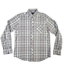 Ben Sherman Mens Button Down Shirt Plaid Long Sleeve Pocket Classic Fit L