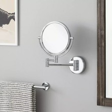 Signature Hardware Ramana Double-Sided Wall-Mount Magnifying Makeup Mirror Chrom