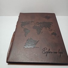 ZEEYUAN Travel Album Leather Scrapook, Sketch, Notes, Photo , World Map - New