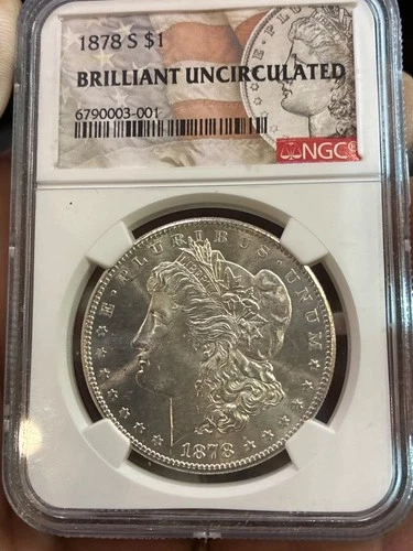 1878 S NGC Morgan Silver Dollar GEM BU Solid 64 / 65 Flashy Luster Primo PQ Date