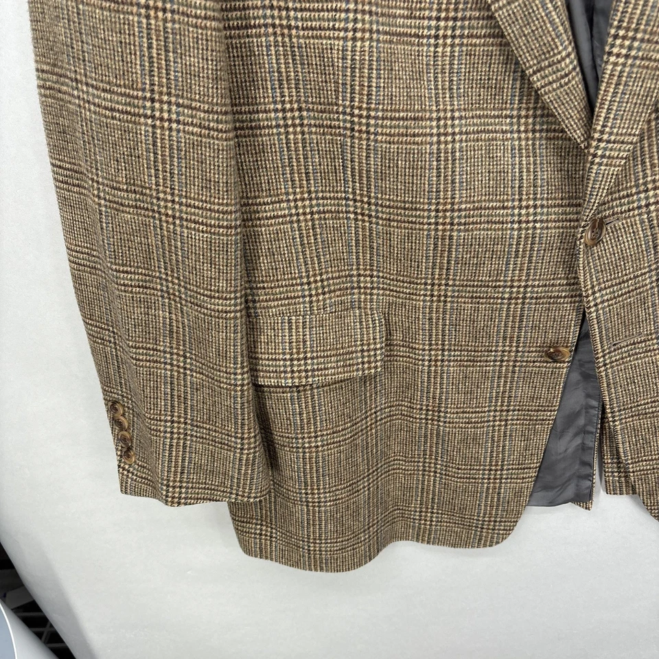 Abrigo deportivo Hart Schaffner & Marx para hombre 48 largo pelo camel glen escocés vestido blazer Foto 4 de 4
