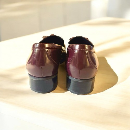 Nine West Damen 7,5 spitz zulaufende Halbschuhe Leder klobige Quasten Leder weinrot - Bild 6 von 8