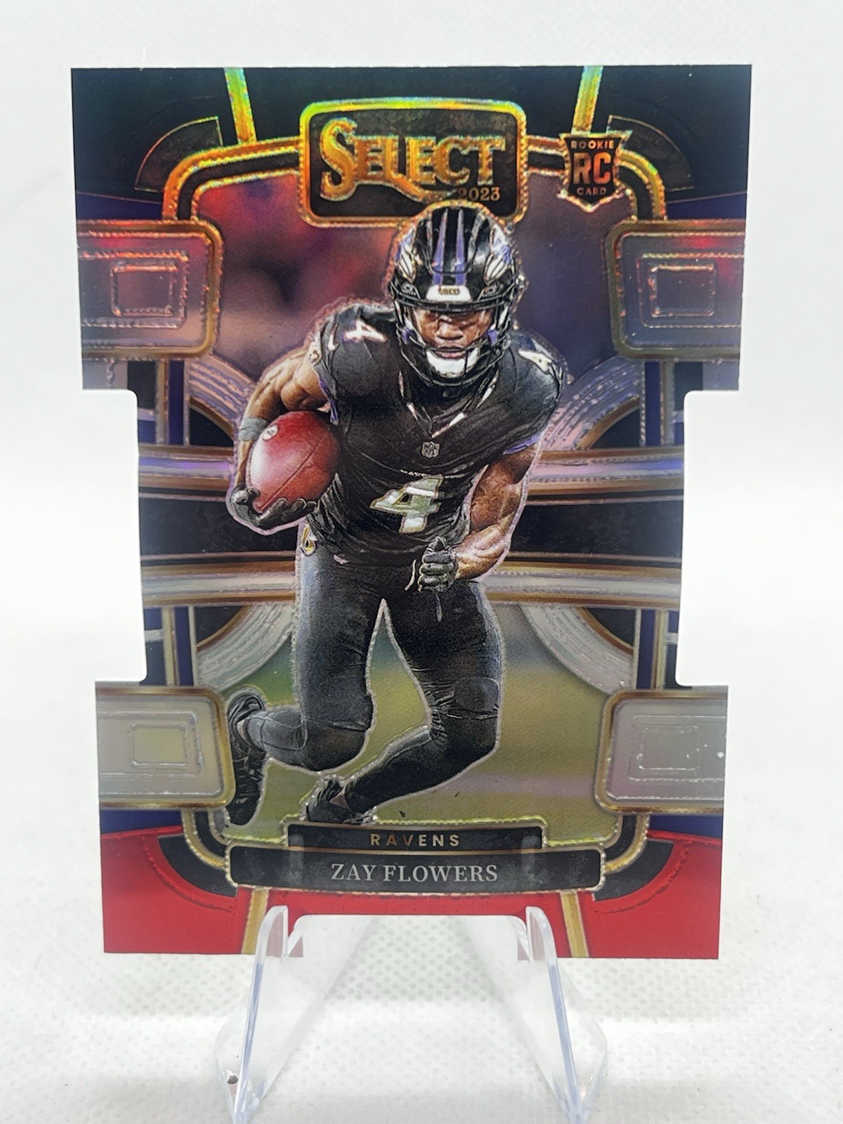2023 Panini Select Zay Flowers Concourse Red Black Die-Cut Rookie Ravens RC