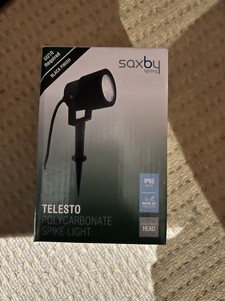Faretto Da Esterno Saxby TELESTO Con Picchetto &ndash; Nero, IP44, 7W LED, GU10