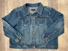 Izod Blue Jean Jacket Trucker Cotton Button Front Pocket Y2k Women’s 2x