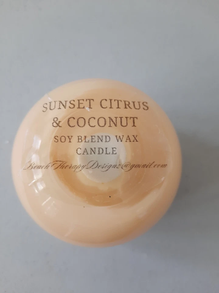 Sunset Citrus & Coconut Soy Jar Candle & Trinket Holder-Free Shipping! - Image 4 of 4