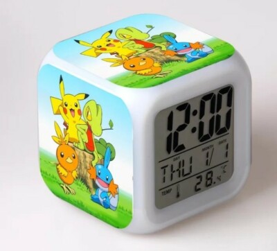 Pokemon Led Wecker 7 Farben austauschbar Thermometer Funktion 