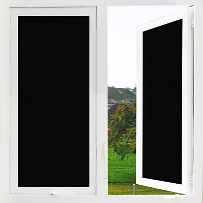 Total Blackout Fensterfolie 100% Lichtblockierung Verdunkelung statisch haftend 44cm x 2m