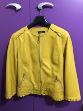 Giubbino Giubbotto Corto Giallo Donna Ragazza Bambina Pelle 