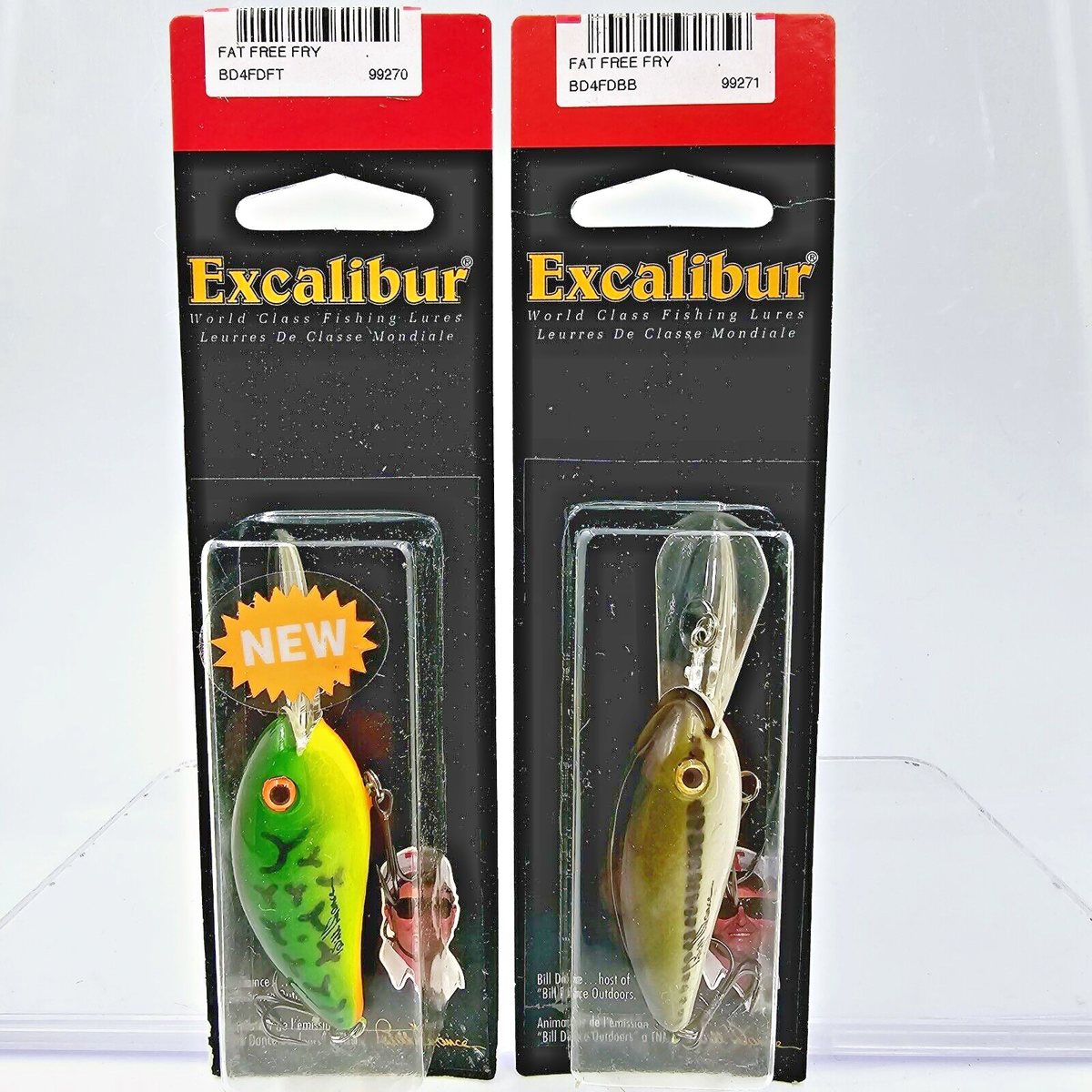 Vtg New 1997 Excalibur Fat Free Fry Bill Dance Crankbait Lure You
