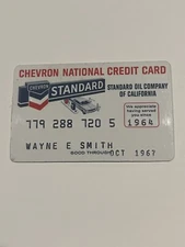 VINTAGE 🇺🇸”CHEVRON”STANDARD GAS & OIL COMPANY GAS STATION CREDIT CARD 👀LQQK👀