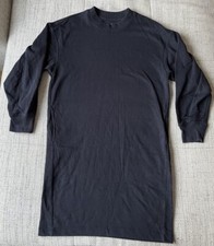 Uniqlo women's oversize hoodie long sleeve dress blue sz small pockets