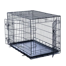DOG CAGES Pet Crates Foldable Metal Wire Kennel with Tray Multiple Sizes