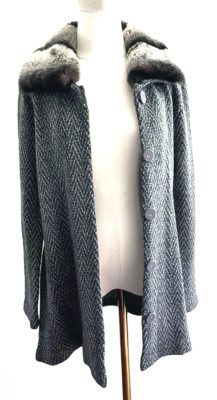 CLASSIC LUX Cashmere & Fur Jacket- Neiman Marcus Cashmere Col. -XL NWT 1K Retail