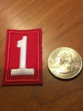 Cub Scout BSA Pack Number 1 Uniform Embroidered Sleeve Patch Red White MR FS