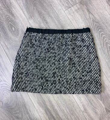 Milly Minis Alpaca Wool Blend Striped Tweed Zip Skirt School Girls Youth 12
