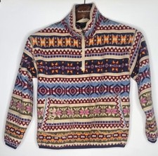  95 Polo RALPH LAUREN Girls MEDIUM 8 - 10 Multicolor FLEECE Zip Band Collar NWT