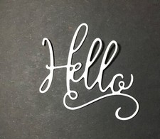 "Hello" swirly word die cut embellishments Choose Color 8 pcs 2 x 2
