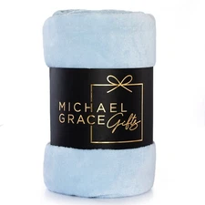 Light Blue Fleece Blankets Throws - 50x70