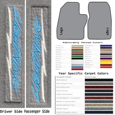 ACC 1993-1995 Ford Lightning Custom Vertical Logo 2pc Cutpile Front Floor Mats