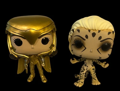 Funko POP! WW84 - The Cheetah #328 & Wonder Woman-Golden Armor #323 Lot
