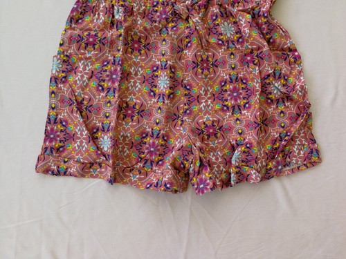 Girls' Elastic Waist w Bow Buttons Top Printed Romper Xhilaration Coral L(10/12) - Picture 4 of 7
