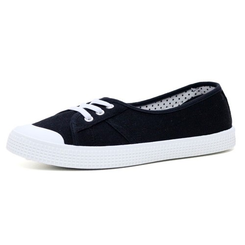 Ladies Canvas Trainers Womens Ballet Ballerina Pumps Gym Trainers Casual Shoes - Picture 11 of 25