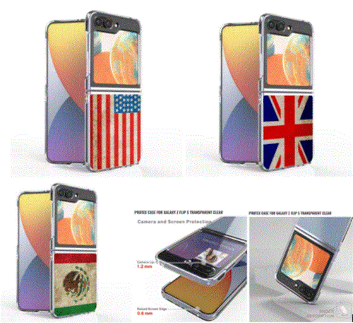FLAGGE Design KLAR ROT BLAU 2-TEILIG SLIM Cover Case für Galaxy Z Flip 5 5G Handy - Bild 1 von 16