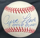 Curt Flood 7 Gold Gloves Signed Baseball JSA LOA