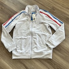 Adidas Kids 3 Stripe Track Top size Medium NWT Icy Gray Prime Blue Sporty