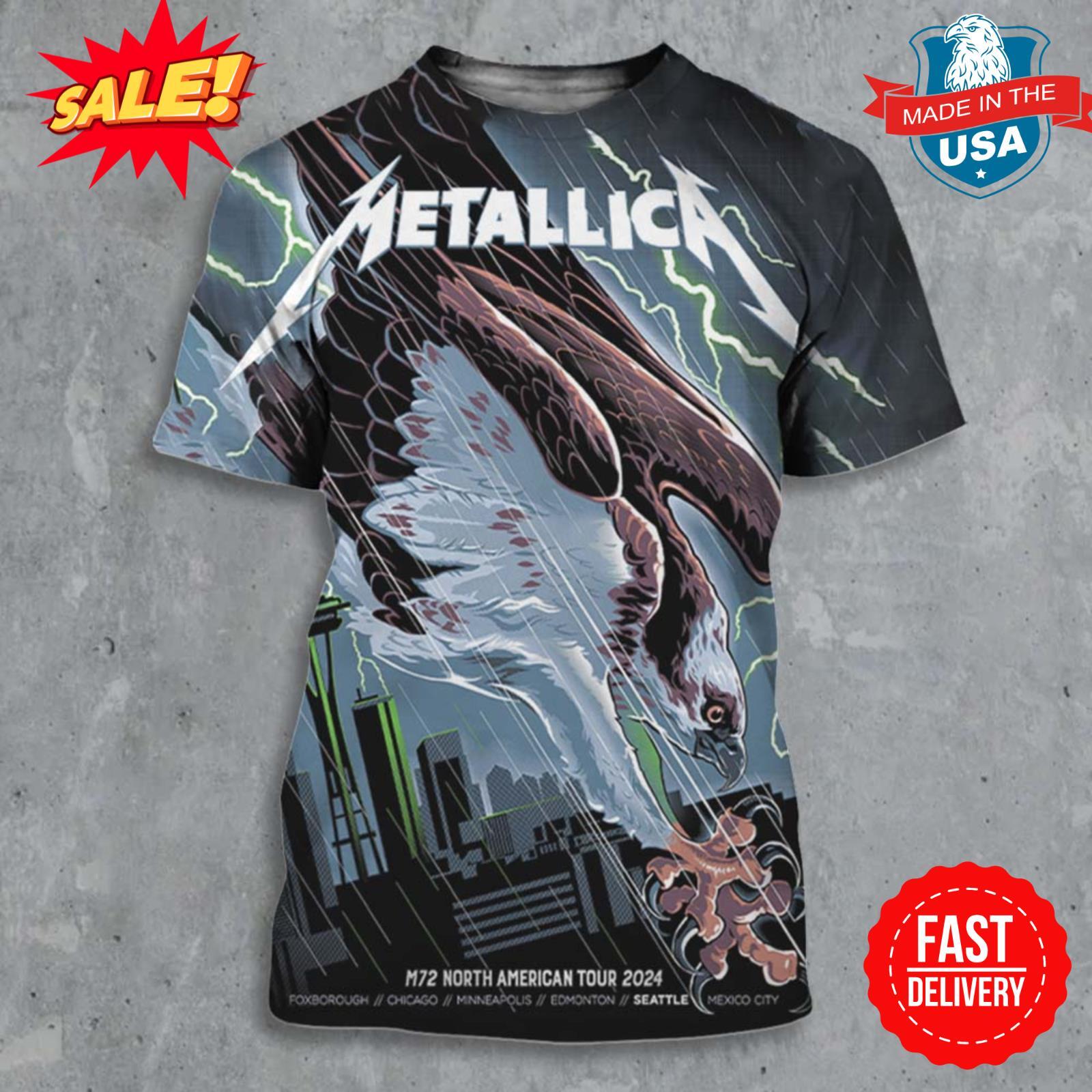 Metallica M72 Seattle Washington At Lumen Field On August 3D Tee