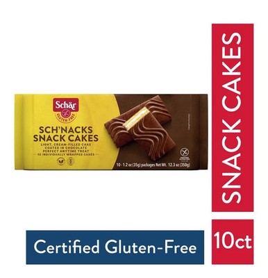 Schar - Gluten Free Sch'nacks, Shelf Stable Cream Filled Snack Cakes - 10 Pack