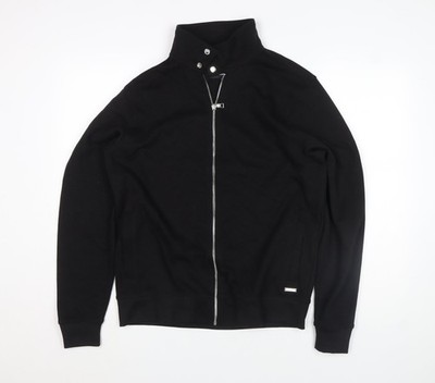 Threadbare Herrenjacke schwarz M Full Zip Stehkragen
