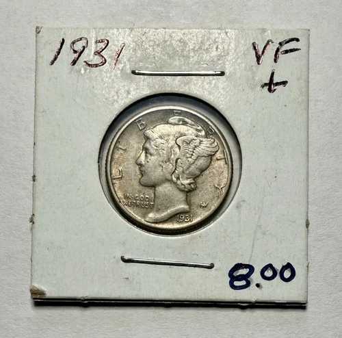 1931-P Mercury Dime 10C SILVER - Very Fine (VF)