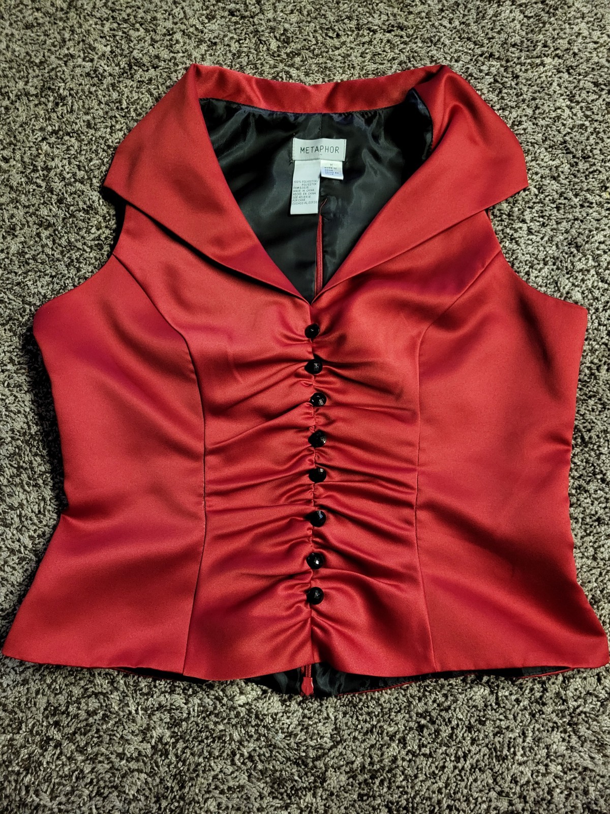 Metaphor Button Down Evening Jacket Size M Garnet… - image 1